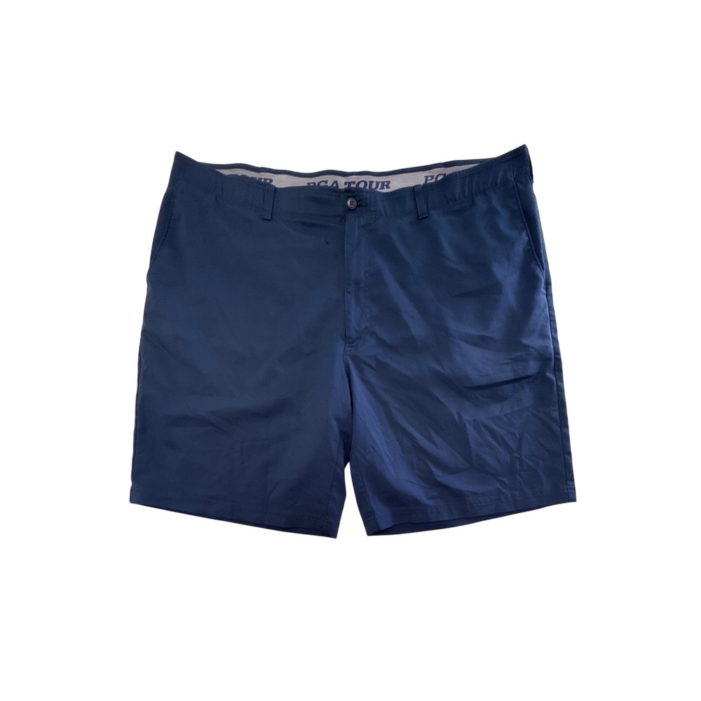 PGA Tour Mens Golf Shorts Navy Blue Flat Front Stretch Performance Size‎ 44